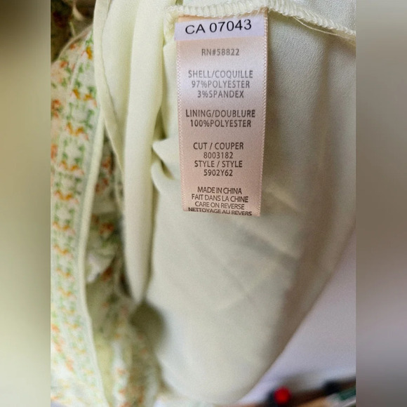 MAX STUDIO Floral Ruffle Dress Elastic Waistband Green Orange Lined Knee Size XL - Picture 8 of 11